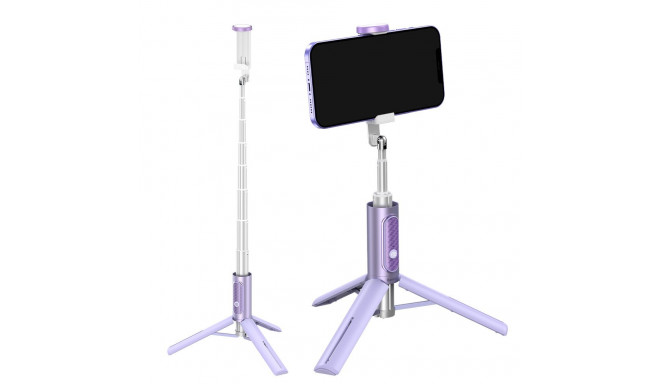 Baseus selfie tyč teleskopický výsuvný stativ pro selfie tyč s bluetooth dálkovým ovládáním fialový 