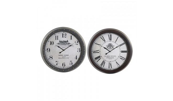 Настенное часы DKD Home Decor Металл Стеклянный (2 pcs) (62 x 6 x 62 cm)