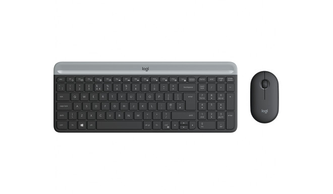 Klaviatuur+hiir Logitech MK470 Graphite/must Slim Wireless Keyboard and Mouse Combo Pan-Nordic