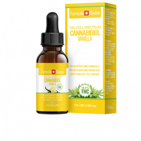 FORMULA SWISS CANNABIDIOL drops 15% CBD vanilla oil 1500mg