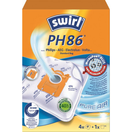 Swirl vacuum cleaner bags PH 86 Plus AirSpace 4pcs+filter