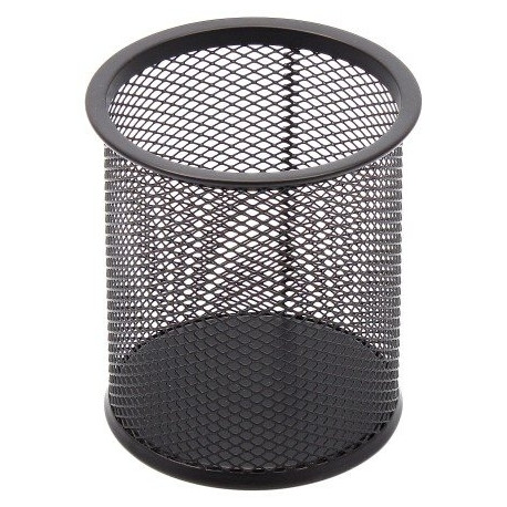 Pencil case Forpus, round, black, empty, perforated metal 1005-014