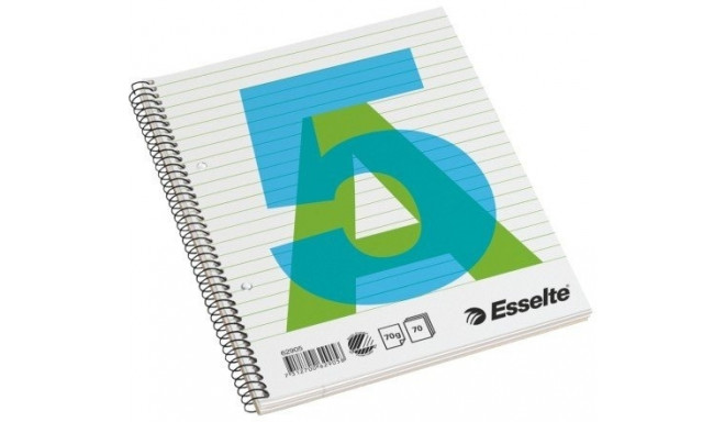 Exercise book with spiral  Esselte, A5/70, lined, soft cover  0722-104