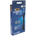 BIC Sisteminis skustuvas ir keičiamos galvutės  HYBRID 3 (1+4 vnt.)