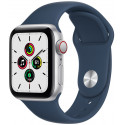 Apple Watch SE GPS + Cellular 40mm Sport Band, silver/abyss blue (MKQV3EL/A)