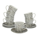 Set of Mugs with Saucers Oxford Porcelain (12 pcs)