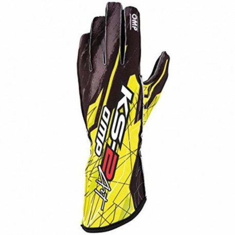 Karting Gloves OMP KS-2 ART M Izmērs Dzeltens