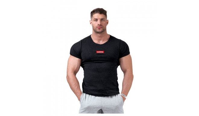 Meeste vabaajasärk Nebbia Red Label Muscle Back 172 must suurus M