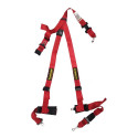 Harness with 4 fastening points SCHROTH RACING QUICK FIT Red Co-pilot