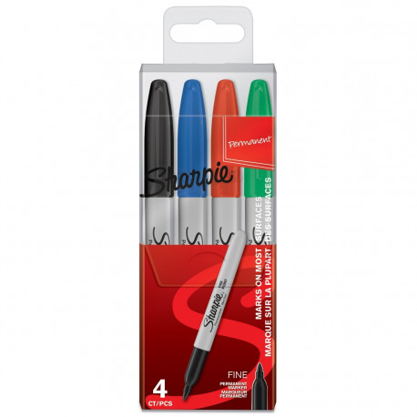 Marker permanent Sharpie, 4 põhivärvi, F