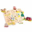 New Classic Toys - Wooden Puzzle Farm (8 elements)