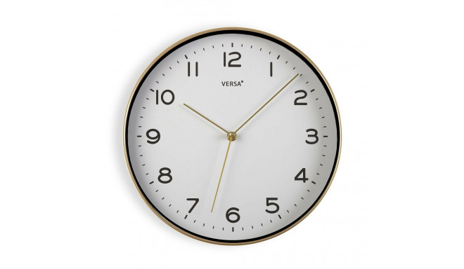 Wall Clock Versa Golden 30,5 x 4,3 x 30,5 cm Quartz Polyurethane