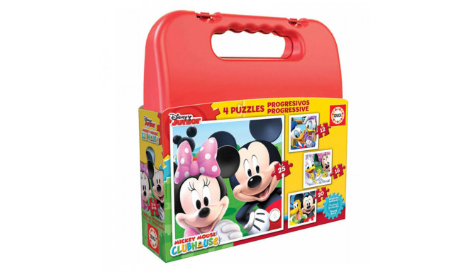 4 Pužļu Komplekts Disney Mickey Mouse Progressive Educa 16505 (12-16-20-25 pcs)