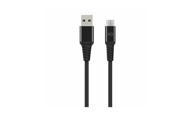 USB-kaabel MicroUSB otsikuga, 2m, vastupidav, must, Xqisit