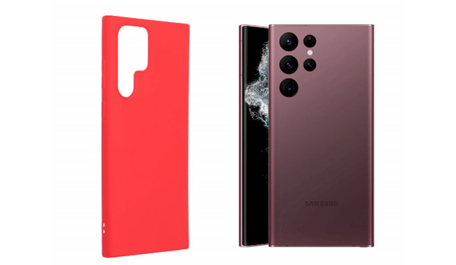 Fusion soft matte back case silicone for Samsung S908 Galaxy S22 Ultra red