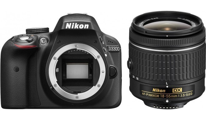 Nikon D3300 + 18-55 мм AF-P Kit, черный