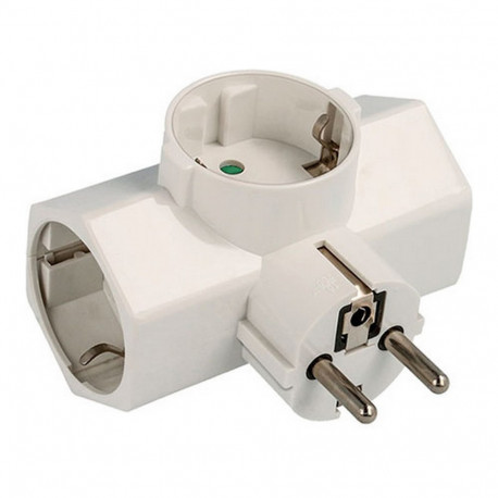 Schuko 3 virzienu daudzligzdu adapteris NIMO