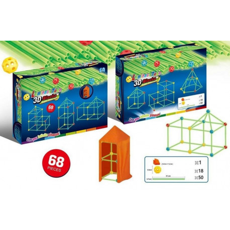3D construction blocks 68 elements