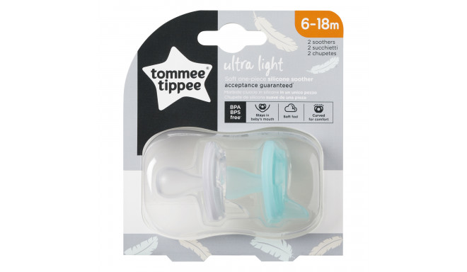 TOMEE TIPPEE silicone soothers Ultra Light 6-18m, 2 pcs., 433459