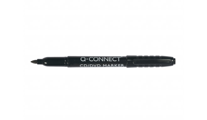 Marker Q-Connect CD/DVD, 1mm, must, veekindel