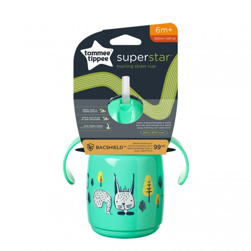 TOMMEE TIPPEE training straw cup, 7m+, 300ml, green, 447830
