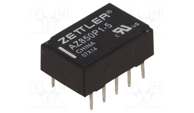 AZ850P1-5 Relay: electromagnetic; DPDT; Ucoil: 5VDC; 0.5A/125VAC; 1A/30VDC Zettler