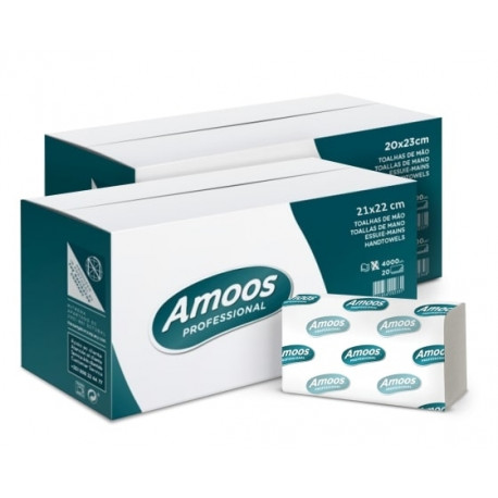Lehtpaberrätikud Amoos 2 kihti, 180 lehte Z fold, 21x22cm, N622201.2 (30 tk)
