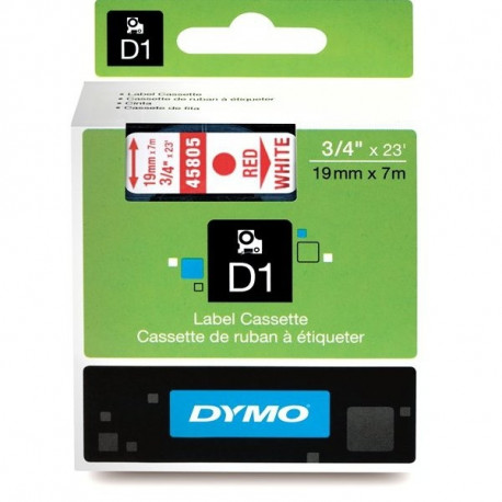 DYMO D1 lint 19 mm x 7 m / punane valgel (45805 / S0720850)