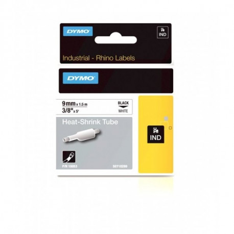 DYMO Rhino Thermal toru 9 mm x 1,5 m / must valgel (18053)