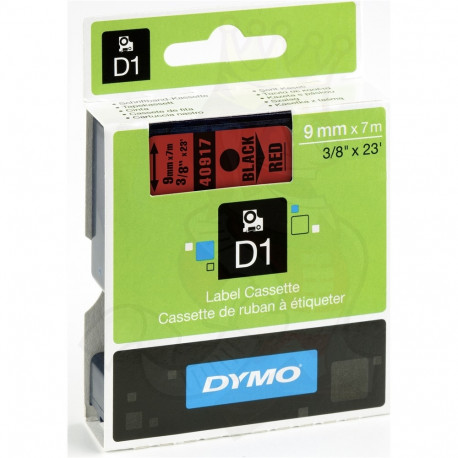 DYMO D1 lint 9mm x 7m / must punasel (40917 / S0720720)