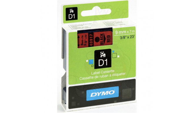 DYMO D1 lint 9mm x 7m / must punasel (40917 / S0720720)