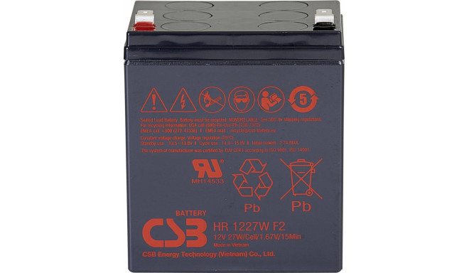 AGM Battery 27W@15min F2 6.5Ah 3-5y HR1227WF2