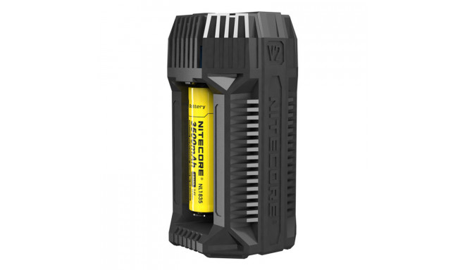 Nitecore V2 Pro auto Lader (AA) met Led indicator + USB lader voor Mobiele telefoons