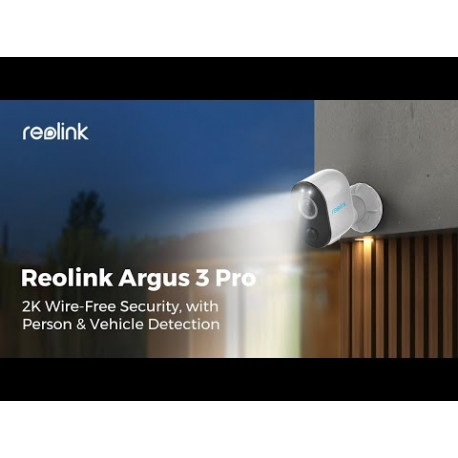 Valvekaamera Reolink Argus 3 PRO juhtmevaba, akuga, valgustusega, isiku ja sõiduki tuvastusega, B330