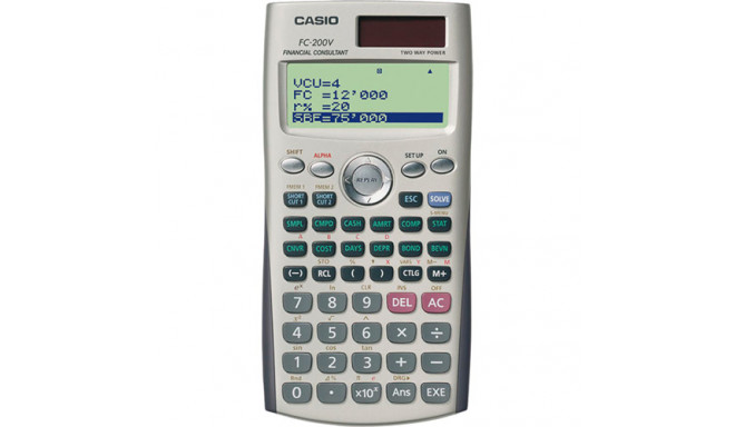 Koolikalkulaator Casio FC-200V 4-realine ekraan (finants, raamatupidamine, võlakirjad, amortisatsioo