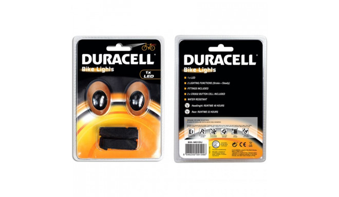 Bicycle Lights Set Duracell Front + Rear 1 Led 00919