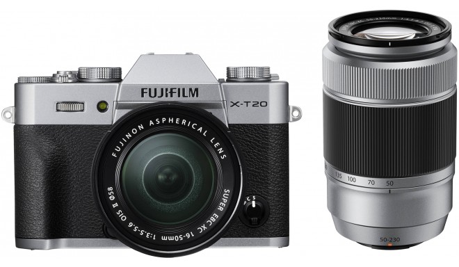 Fujifilm X-T20 + 16-50mm + 50-230mm Kit, sudrabots