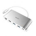 Hama USB-C Hub, Multiport, 8 liidest, USB-A, USB-C, VGA, HDMI, LAN, hall - Adapter