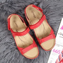 Red Velcro leather sandals W Helios 205 (38)