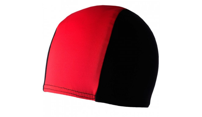 Crowell lycra-Jr-black-red swimming cap