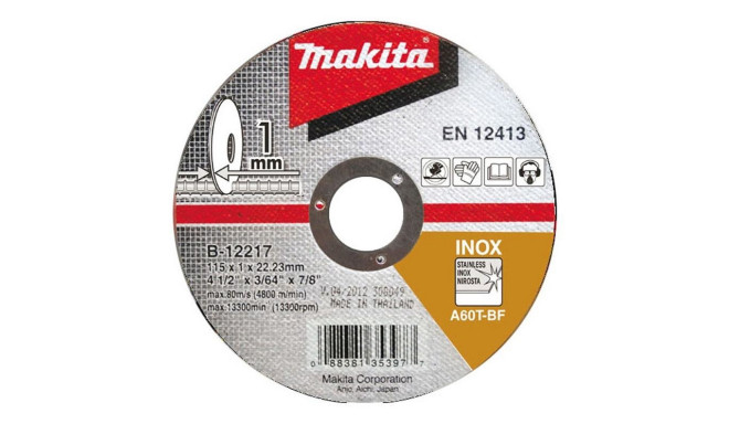 CUTTING DISC 115X1.0MM METAL INOX MAKITA