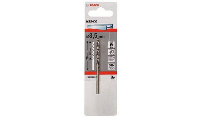 Bosch metal twist drill HSS-Co, DIN 338, O 3.5mm (working length 39mm)