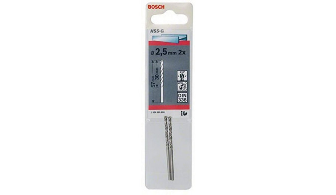 Bosch metal drill HSS-G, DIN 338, O 2.5mm (working length 30mm, 2 pieces)