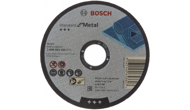 Bosch cutting disc Standard for Metal 115 x 1.6 mm (A 60 T BF)