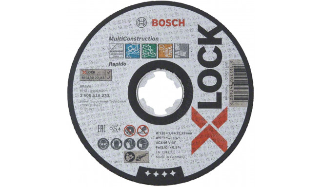 Bosch cutting disc X-LOCK Rapido Multi Material 125mm straight (125 x 1.6 x 22.23mm)