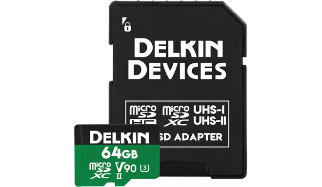 Delkin mälukaart microSDXC 64GB Prime 2000X UHS-II V60 R300/W100