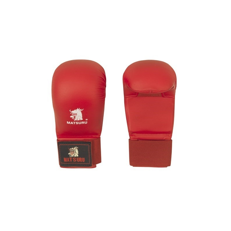 Karate gloves Matsuru with velcro closure, synthetic leather, L red