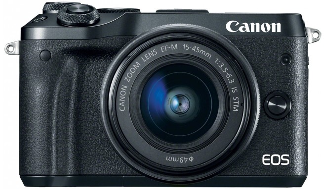 Canon EOS M6 + EF-M 15-45mm IS STM Kit, melns