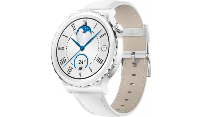 Huawei Watch GT 3 Pro 43mm Leather Strap White