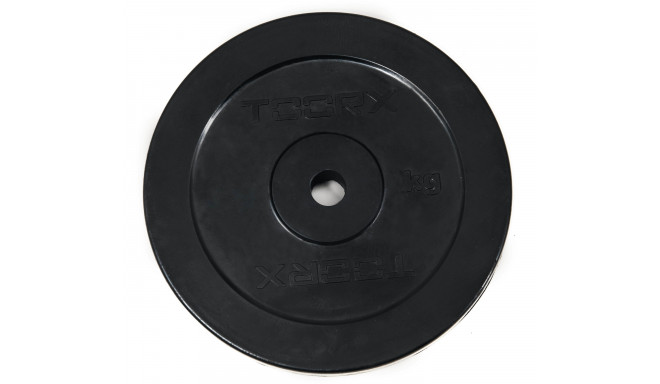 Toorx Rubber coated weight plate 10 kg, D25mm